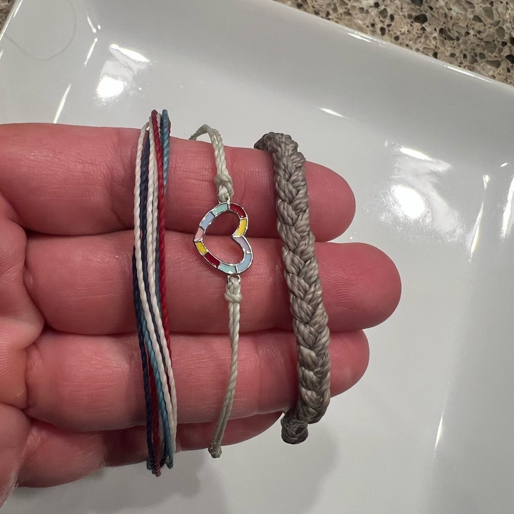 Pura Vida Multicolor Heart Bracelet Set